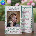 Celebrating The Life Of Prayer Card Template, Celebration of Life Template, Memorial Prayer Card, Printable Funeral Remembrance - Editable Memorial Canva Template