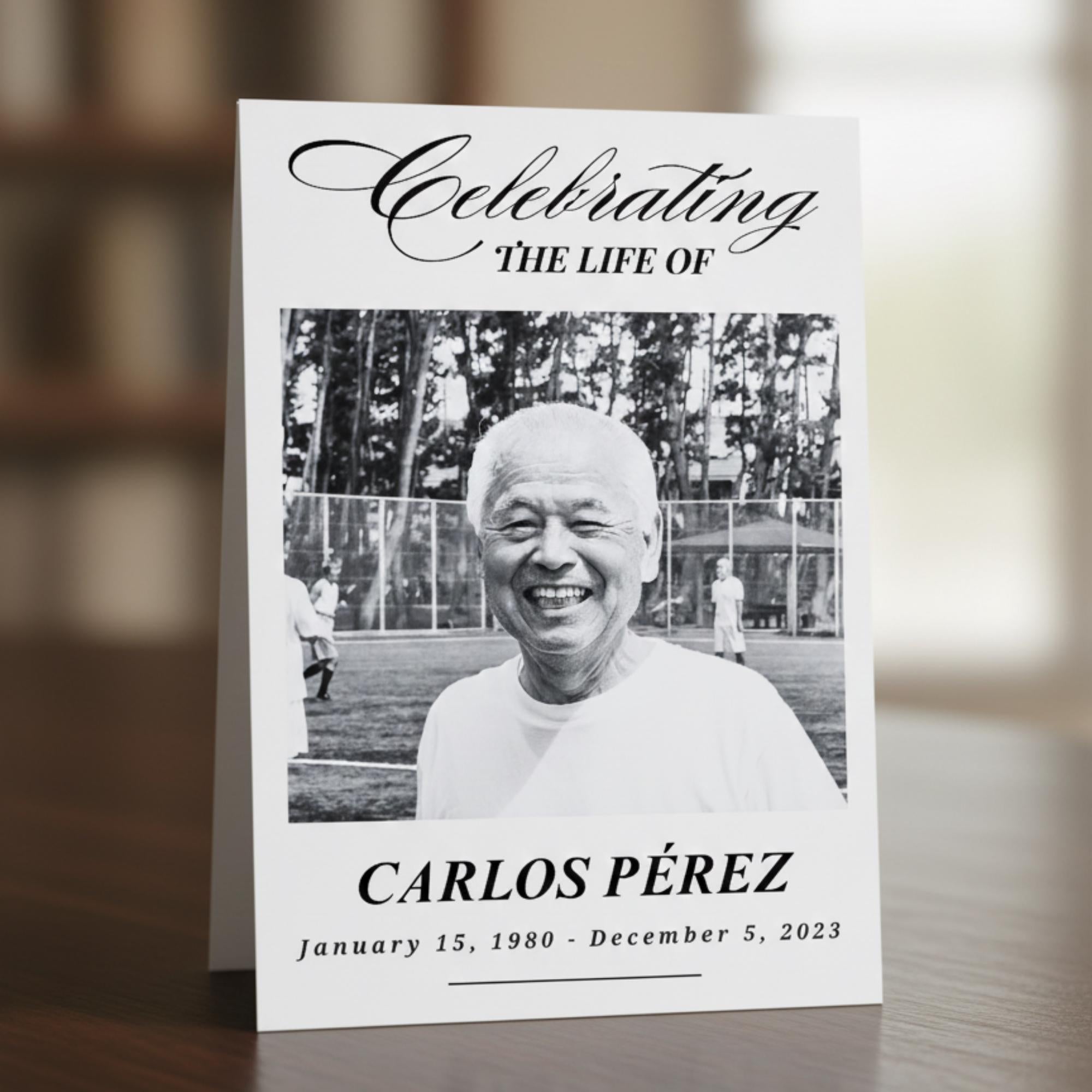 Celebrating The Life Of Prayer Card Template, Celebration of Life Template, Memorial Prayer Card, Printable Funeral Remembrance - Editable Memorial Canva Template