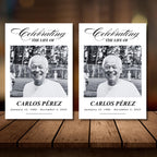 Celebrating The Life Of Prayer Card Template, Celebration of Life Template, Memorial Prayer Card, Printable Funeral Remembrance - Editable Memorial Canva Template