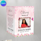 Funeral Invitation Card Canva Editable Template, In Loving Memory Template, Memorial Prayer Card, Printable Funeral Remembrance Card - Editable Memorial Canva Template