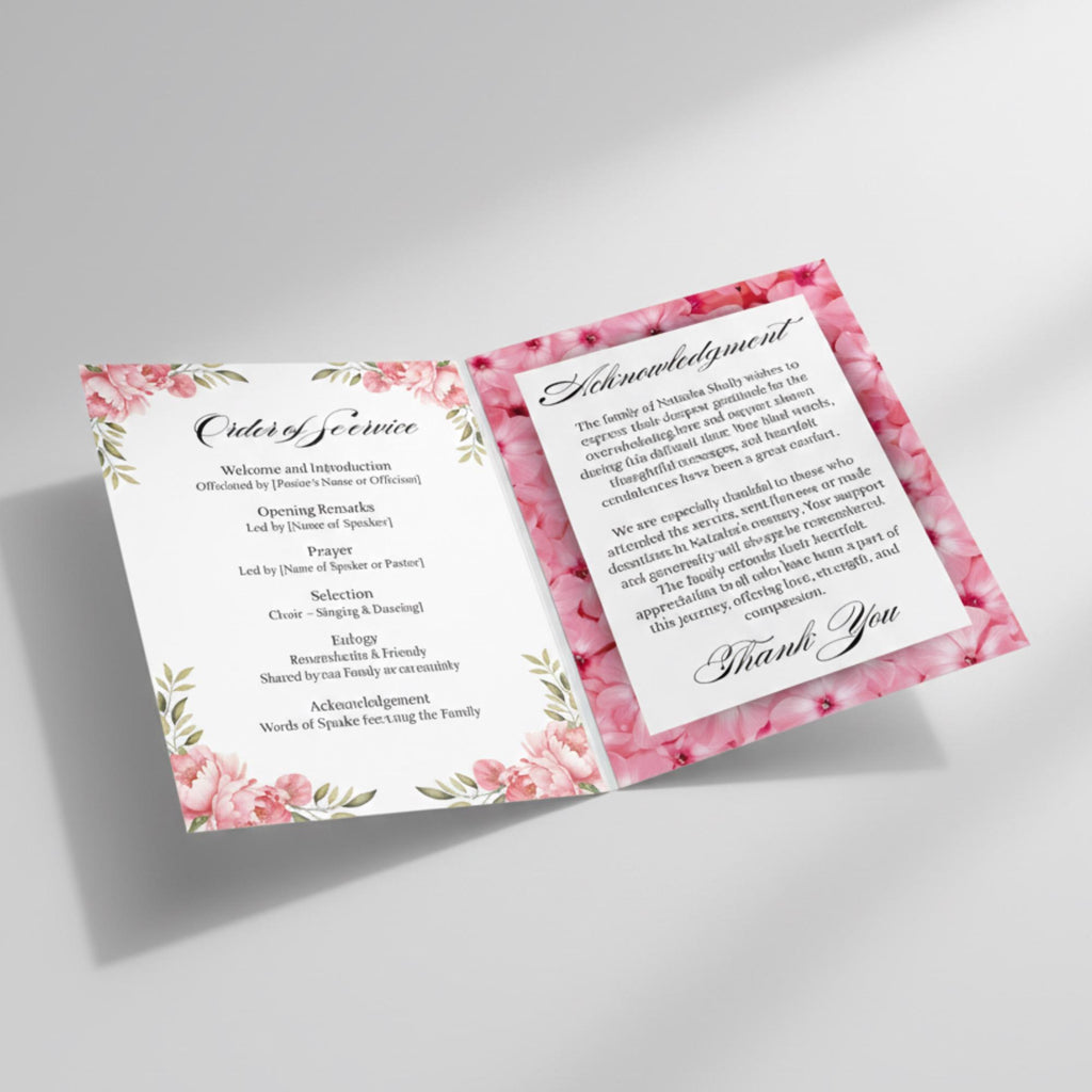 Funeral Invitation Card Canva Editable Template, In Loving Memory Template, Memorial Prayer Card, Printable Funeral Remembrance Card - Editable Memorial Canva Template
