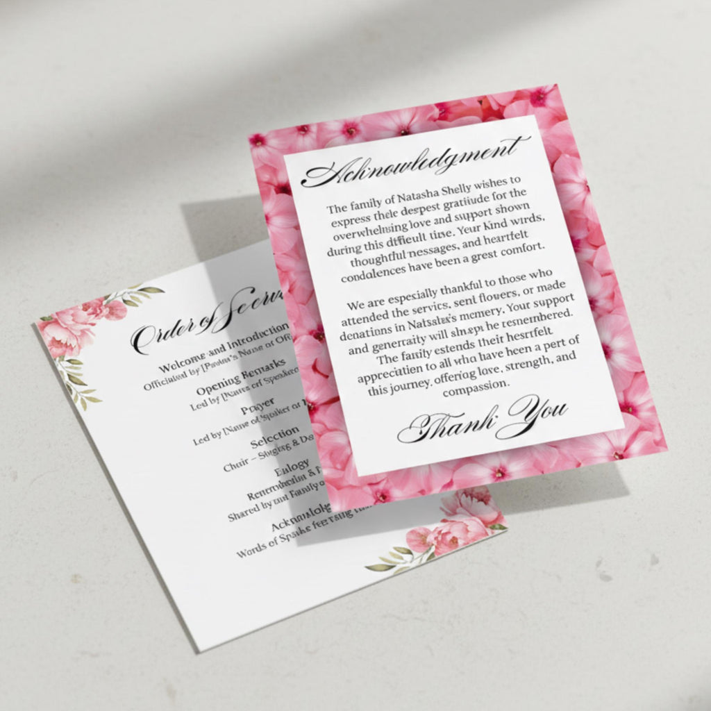 Funeral Invitation Card Canva Editable Template, In Loving Memory Template, Memorial Prayer Card, Printable Funeral Remembrance Card - Editable Memorial Canva Template