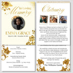 Editable Blush Floral Funeral Program Template, In Loving Memory Template, Memorial Prayer Card, Printable Funeral Remembrance Card - Editable Memorial Canva Template
