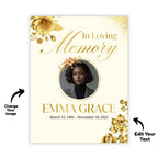 Editable Blush Floral Funeral Program Template, In Loving Memory Template, Memorial Prayer Card, Printable Funeral Remembrance Card - Editable Memorial Canva Template