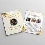 Editable Blush Floral Funeral Program Template, In Loving Memory Template, Memorial Prayer Card, Printable Funeral Remembrance Card - Editable Memorial Canva Template