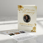 Editable Blush Floral Funeral Program Template, In Loving Memory Template, Memorial Prayer Card, Printable Funeral Remembrance Card - Editable Memorial Canva Template
