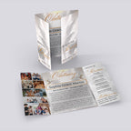Silver Obituary Gatefold Funeral Program Template, In Loving Memory Template,Memorial Gatefold Program, Celebration of Life Funeral Brochure - Editable Memorial Canva Template