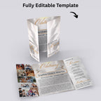 Silver Obituary Gatefold Funeral Program Template, In Loving Memory Template,Memorial Gatefold Program, Celebration of Life Funeral Brochure - Editable Memorial Canva Template