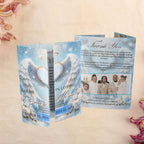 Angel Wings Gatefold Funeral Program, In Loving Memory Canva Template, Memorial Gatefold Program, Celebration of Life Funeral Brochure - Editable Memorial Canva Template