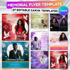 07 In Loving Memory Flyer Canva Editable Template, Memorial Remembrance Flyer, Rest In Peace, Forever In Our Memories, Digital Download - Editable Memorial Canva Template