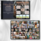 08 Pages Tabloid Black Funeral Program Template, Bi-Fold Funeral Program, In Loving Memory, Obituary Celebration Of Life Program - Editable Memorial Canva Template