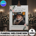 Memorial Funeral Welcome Sign Template, In Loving Memory Template, Editable Celebration of Life Poster, Printable Funeral Remembrance Card - Editable Memorial Canva Template