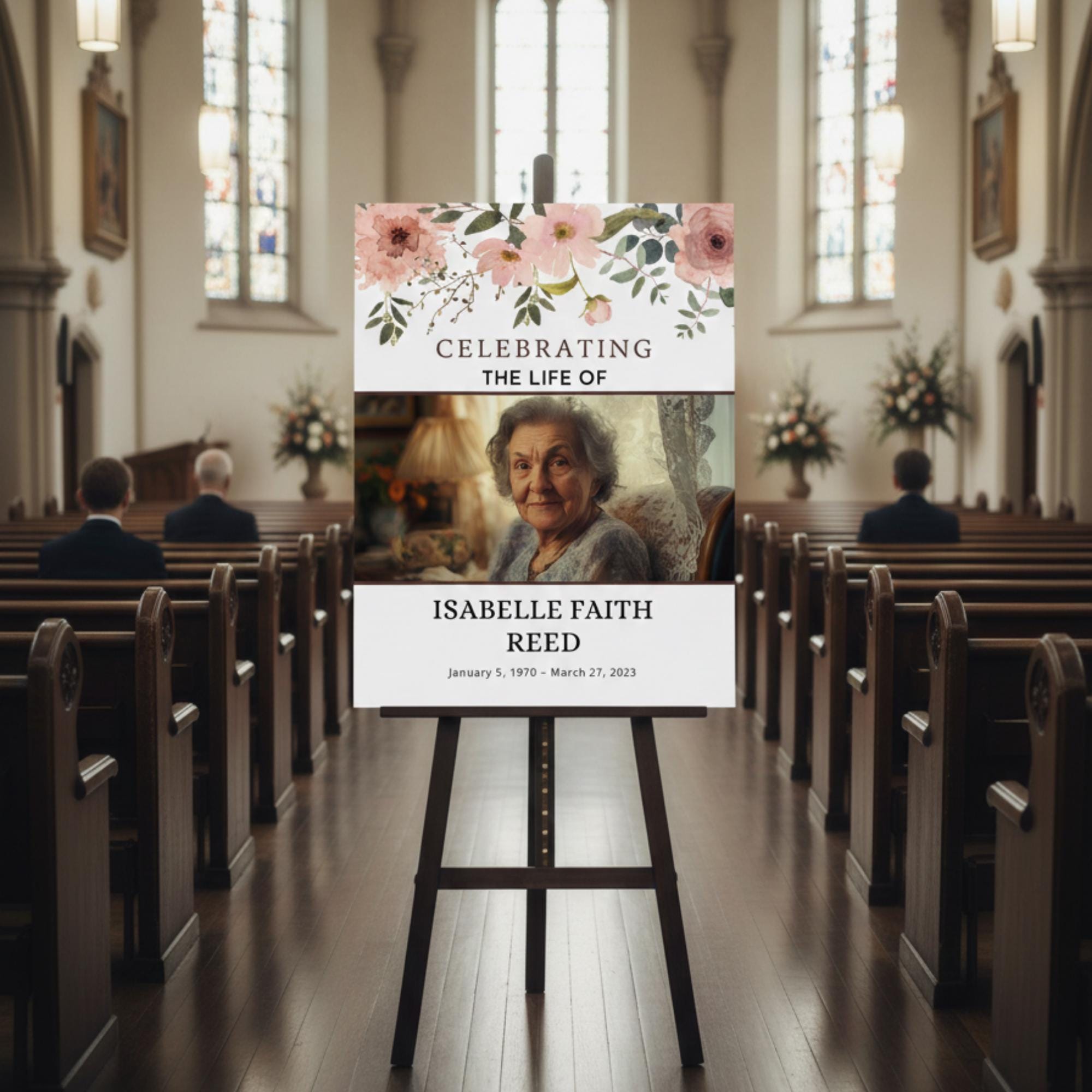 Memorial Funeral Welcome Sign Template, In Loving Memory Template, Editable Celebration of Life Poster, Printable Funeral Remembrance Card - Editable Memorial Canva Template