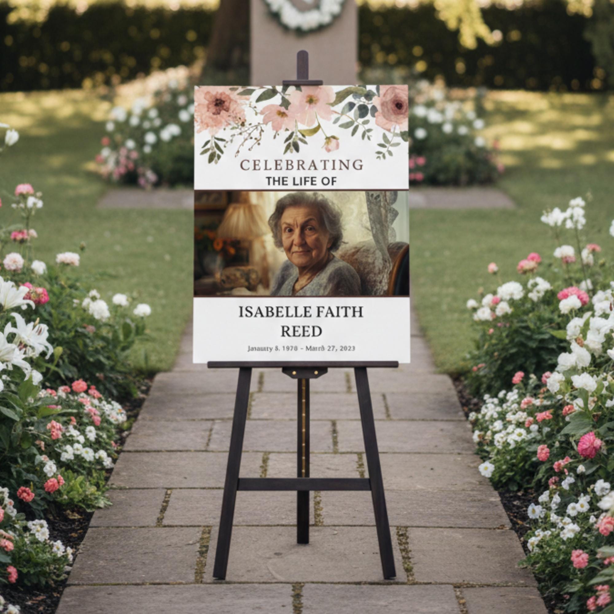 Memorial Funeral Welcome Sign Template, In Loving Memory Template, Editable Celebration of Life Poster, Printable Funeral Remembrance Card - Editable Memorial Canva Template