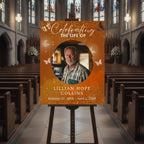 Memorial Brown Funeral Welcome Sign Template, In Loving Memory Template, Editable Celebration of Life Poster, Printable Remembrance Card - Editable Memorial Canva Template