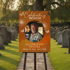 Memorial Brown Funeral Welcome Sign Template, In Loving Memory Template, Editable Celebration of Life Poster, Printable Remembrance Card - Editable Memorial Canva Template