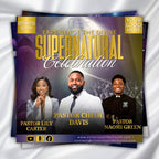 04 Super Natural Flyer Canva Editable Template, Sunday Church Flyer, Religious Event Flyer, Praise and Worship, Digital Download - Editable Memorial Canva Template