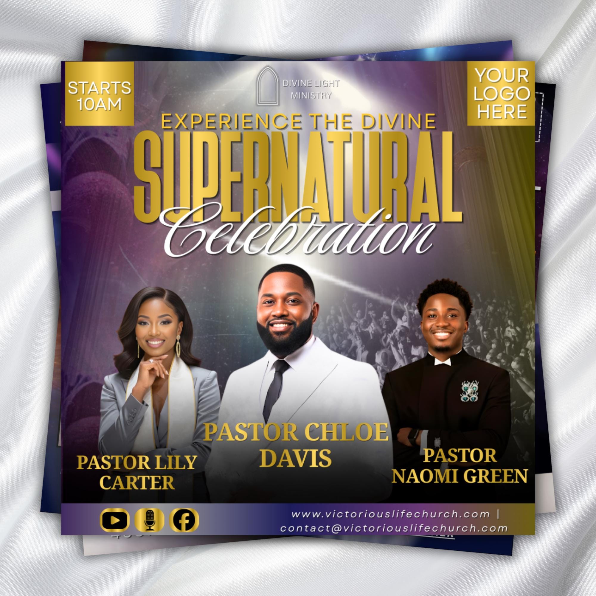 04 Super Natural Flyer Canva Editable Template, Sunday Church Flyer, Religious Event Flyer, Praise and Worship, Digital Download - Editable Memorial Canva Template