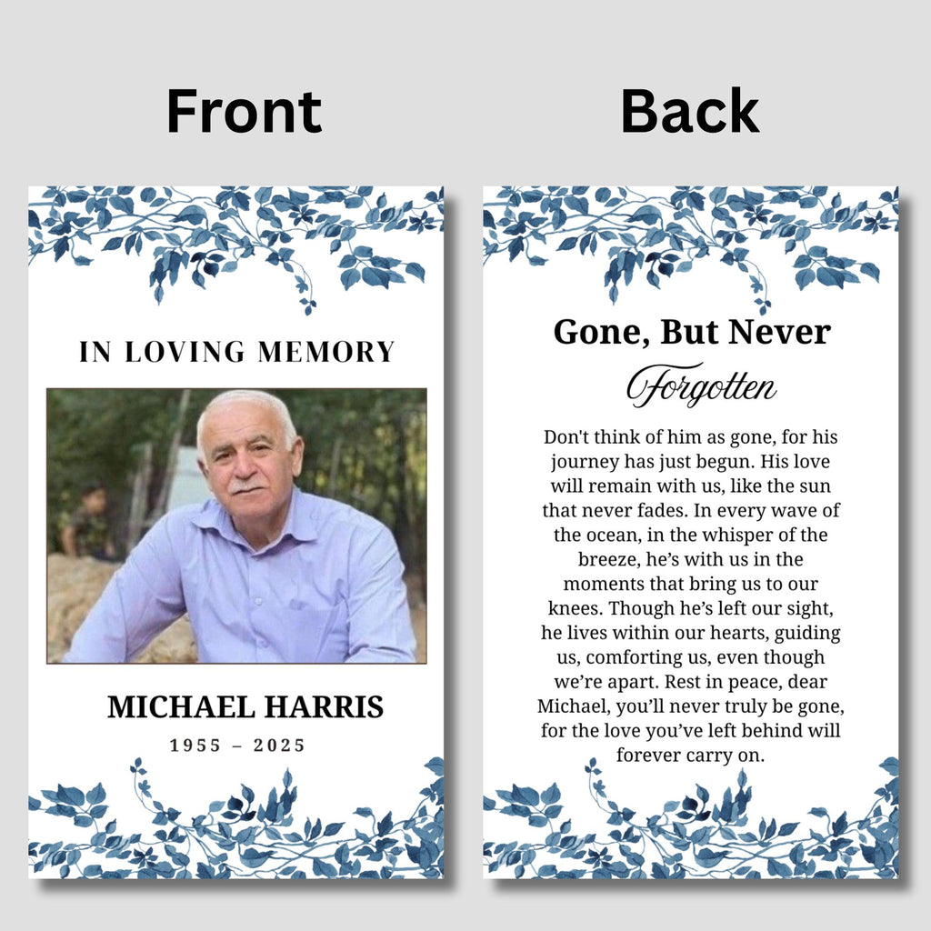 Funeral Prayer Card Canva Editable Template, In Loving Memory Template, Memorial Prayer Card, Printable Funeral Remembrance Card - Editable Memorial Canva Template