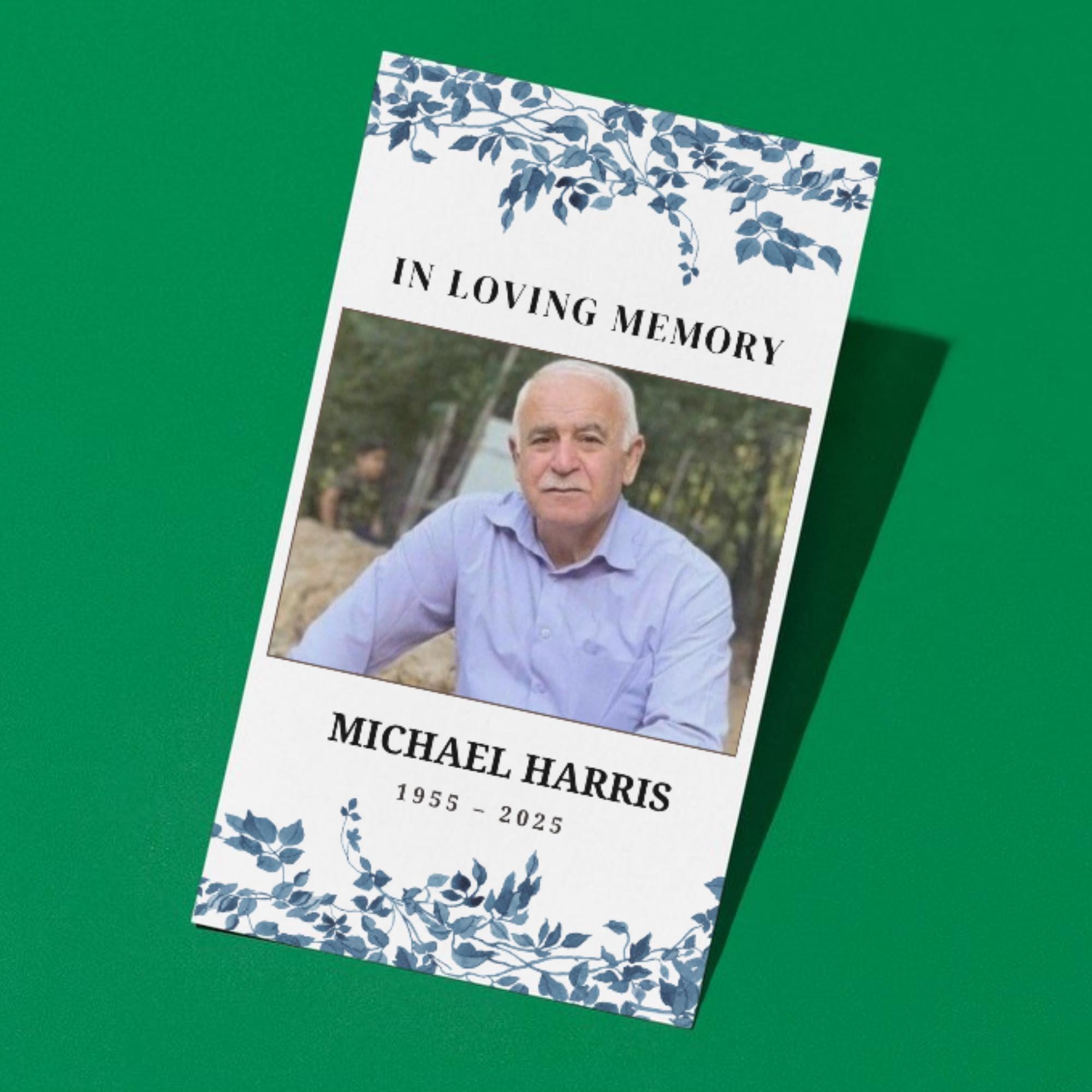 Funeral Prayer Card Canva Editable Template, In Loving Memory Template, Memorial Prayer Card, Printable Funeral Remembrance Card - Editable Memorial Canva Template