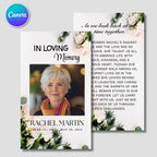 Funeral Prayer Card Canva Editable Template, In Loving Memory Template, Memorial Prayer Card, Printable Funeral Remembrance Card - Editable Memorial Canva Template