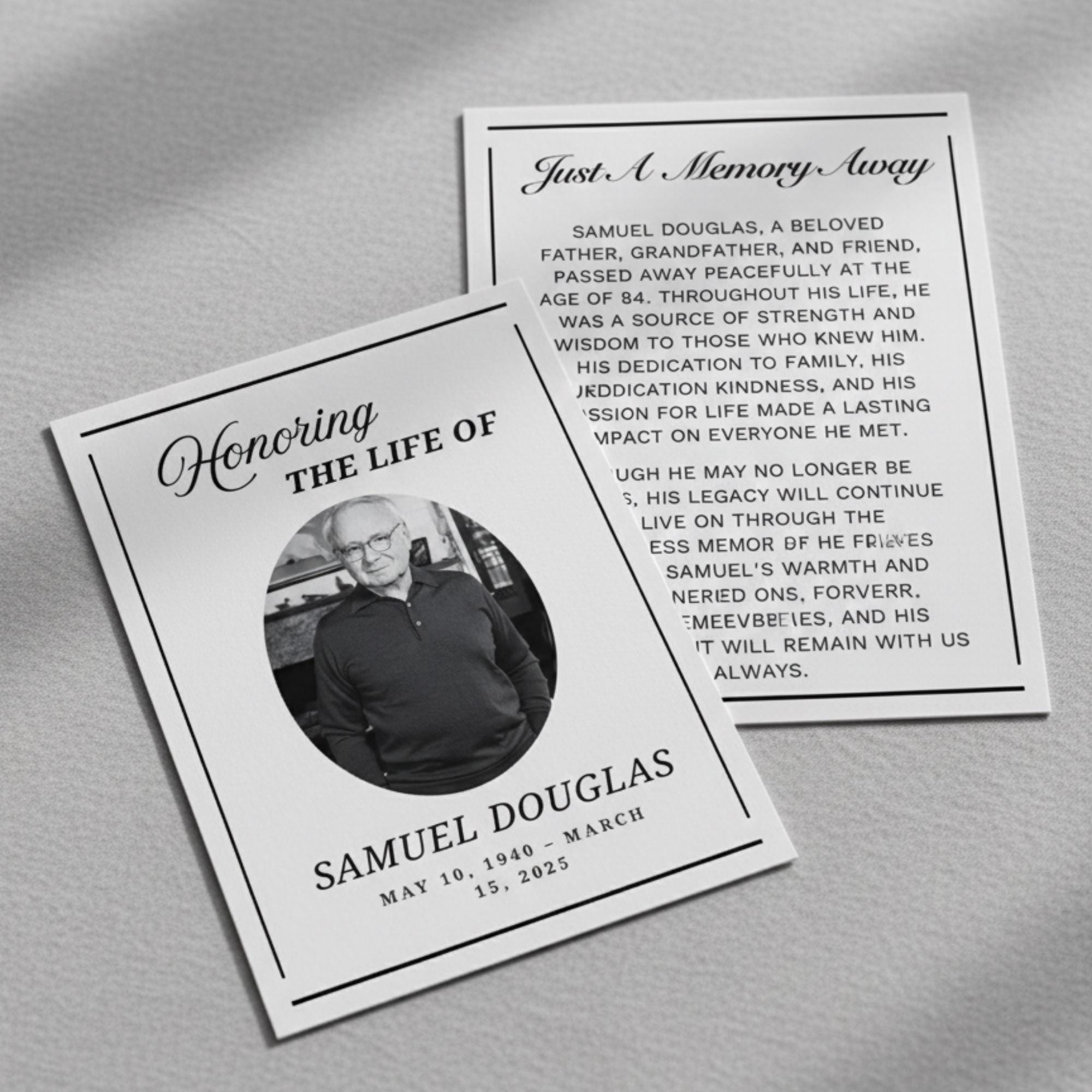 Funeral Prayer Card Canva Editable Template, In Loving Memory Template, Memorial Prayer Card, Printable Funeral Remembrance Card - Editable Memorial Canva Template