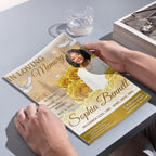 08 Pages Yellow Heaven Clouds Funeral Program Template, Bi-Fold Funeral Program, In Loving Memory, Obituary Celebration Of Life Program - Editable Memorial Canva Template