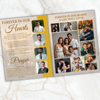 08 Pages Yellow Heaven Clouds Funeral Program Template, Bi-Fold Funeral Program, In Loving Memory, Obituary Celebration Of Life Program - Editable Memorial Canva Template