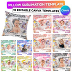 10 Memorial Pillow Sublimation Canva Editable Template, My Little Kid Pillow Template, In Loving Memory, Obituary Celebration Of Life - Editable Memorial Canva Template