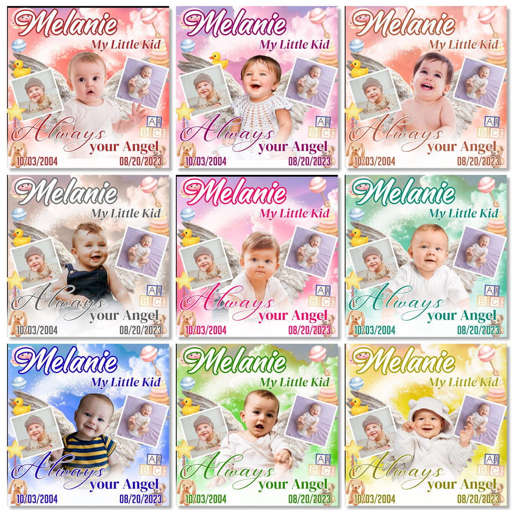 10 Memorial Pillow Sublimation Canva Editable Template, My Little Kid Pillow Template, In Loving Memory, Obituary Celebration Of Life - Editable Memorial Canva Template