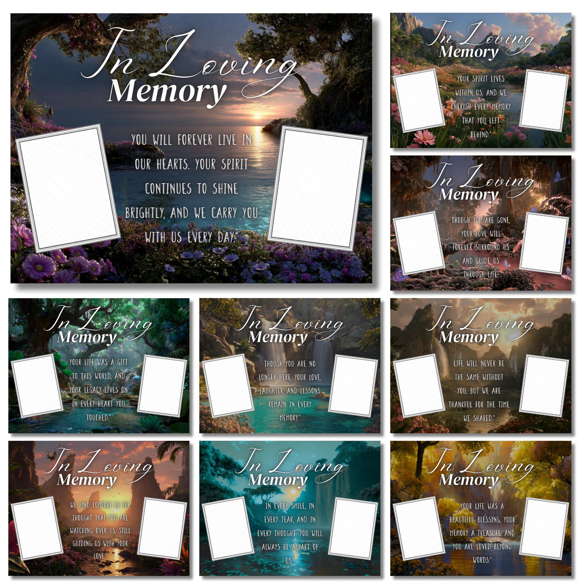 10 In Loving Memory Slate Canva Editable Templates, In Loving Memory Templates, Memorial Templates for Sublimation Slates, Digital Download - Editable Memorial Canva Template