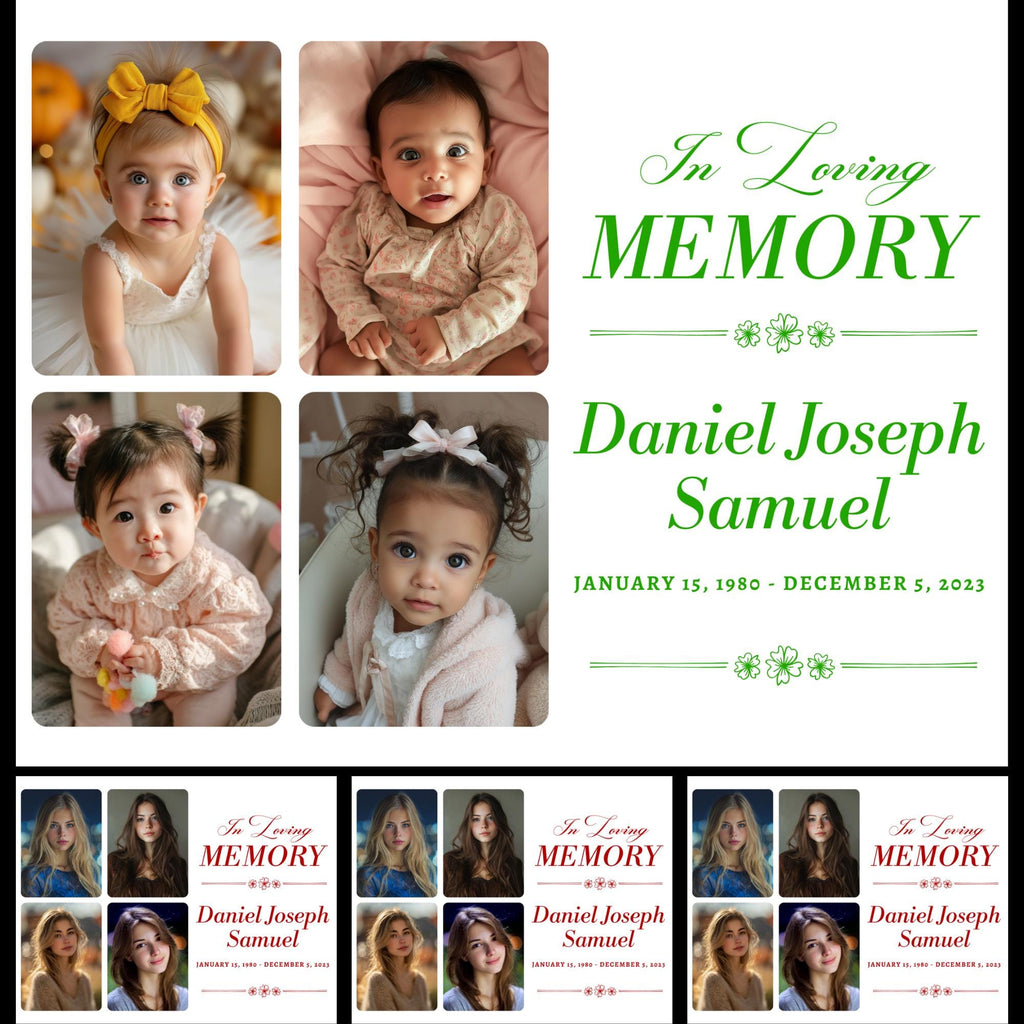 10 In Loving Memory Set Editable Canva Template, Memorial Set Template, Celebration of Life Design, In Loving Memory Digital Download - Editable Memorial Canva Template