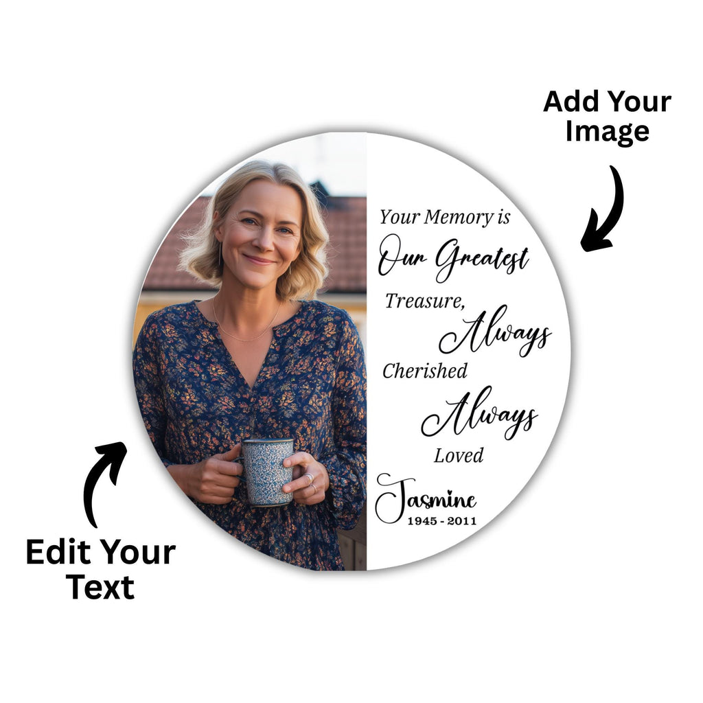 10 In Loving Memory Ornament Editable Template, Round Memorial in Heaven, Memorial Ornaments Template, In Loving Memory Heaven Ornament - Editable Memorial Canva Template