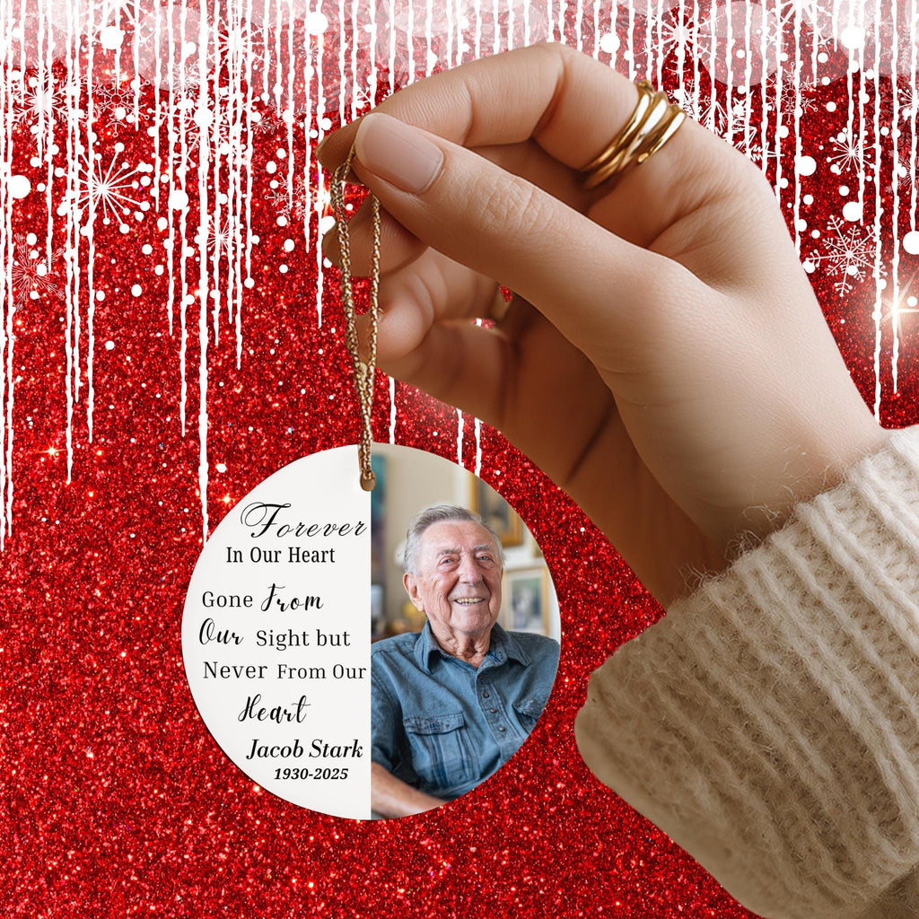 10 In Loving Memory Ornament Editable Template, Round Memorial in Heaven, Memorial Ornaments Template, In Loving Memory Heaven Ornament - Editable Memorial Canva Template