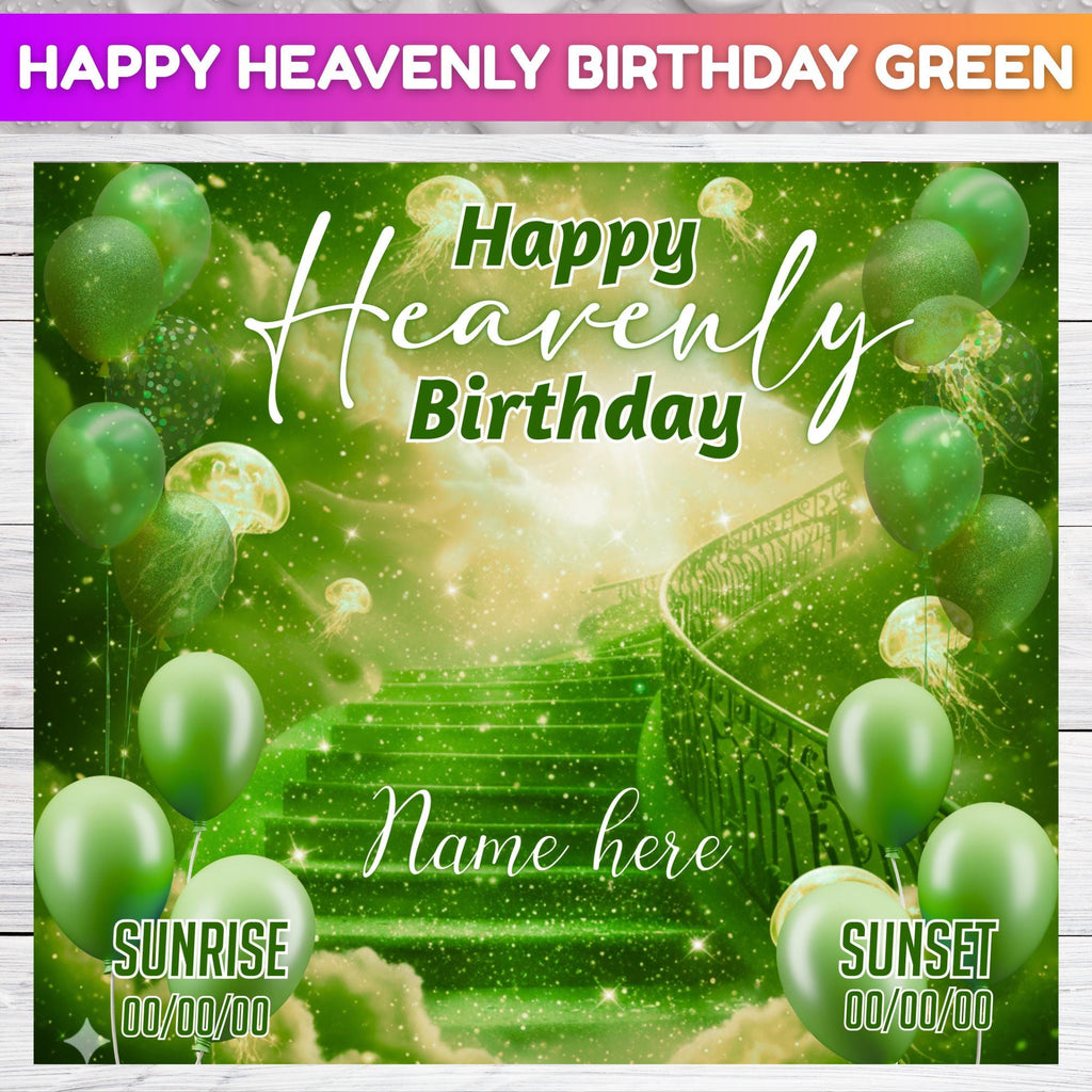 10 Happy Heavenly Birthday Editable Canva Template, Birthday Memorial Template, Celebration of Life Design, Rest In Peace, Digital Download - Editable Memorial Canva Template