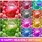 10 Happy Heavenly Birthday Editable Canva Template, Birthday Memorial Template, Celebration of Life Design, Rest In Peace, Digital Download - Editable Memorial Canva Template