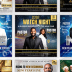 New Year’s Eve Church Flyer Canva Editable Templates, Canva Church Template, NYE Flyer Template, Religious Event Flyer, Praise and Worship - Editable Memorial Canva Template