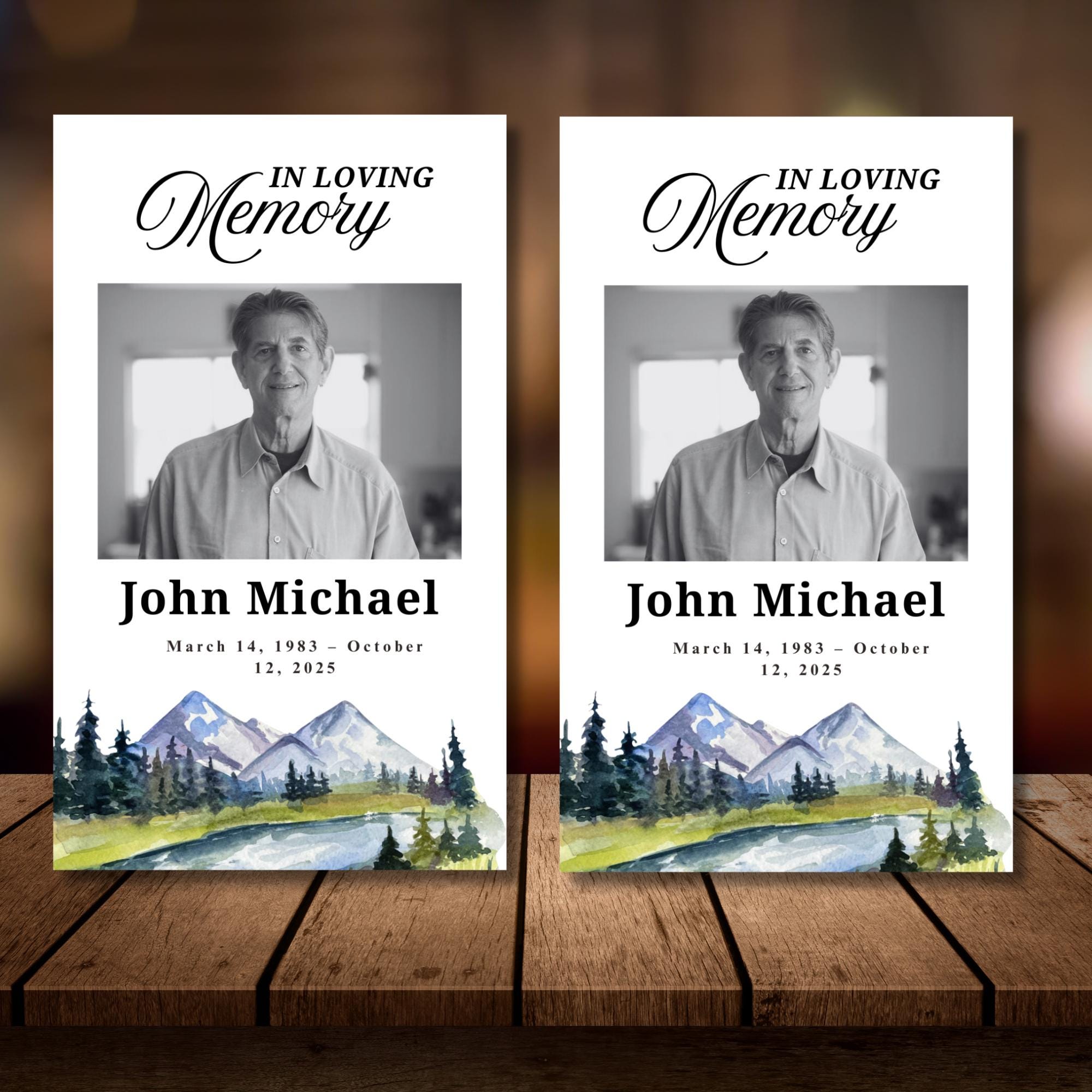 In Loving Memory Funeral Prayer Card Editable Template, Celebration of Life Template, Memorial Prayer Card, Printable Funeral Remembrance - Editable Memorial Canva Template