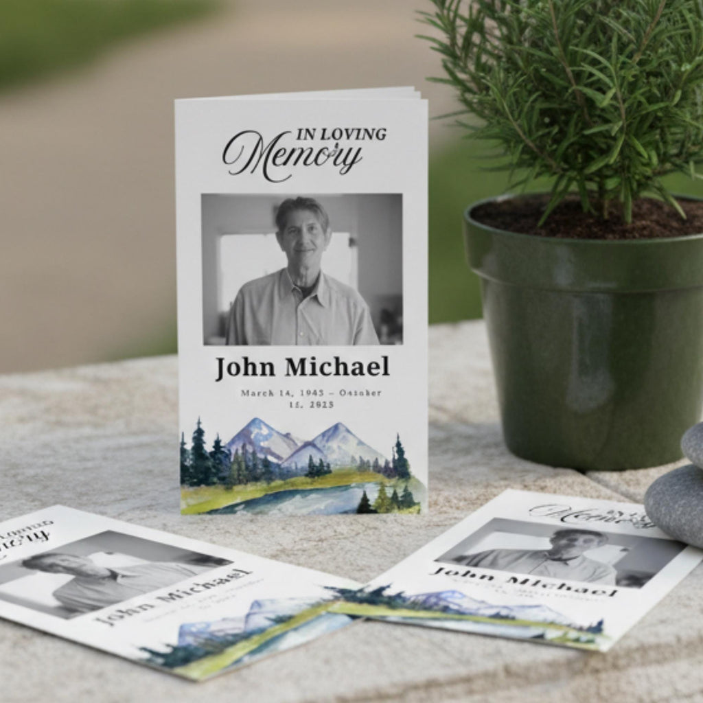 In Loving Memory Funeral Prayer Card Editable Template, Celebration of Life Template, Memorial Prayer Card, Printable Funeral Remembrance - Editable Memorial Canva Template