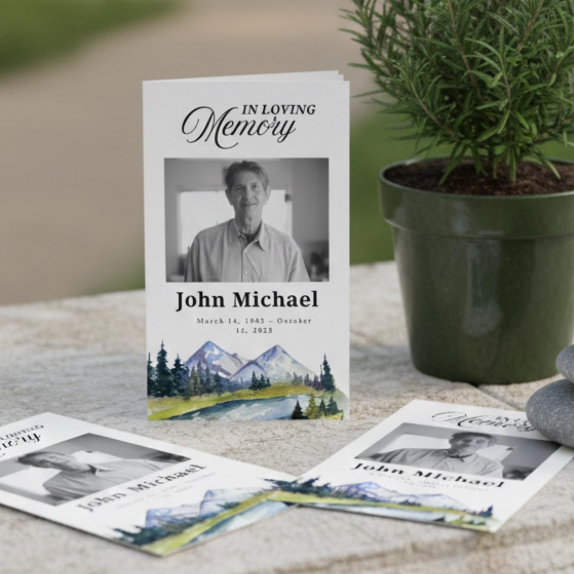 In Loving Memory Funeral Prayer Card Editable Template, Celebration of Life Template, Memorial Prayer Card, Printable Funeral Remembrance - Editable Memorial Canva Template