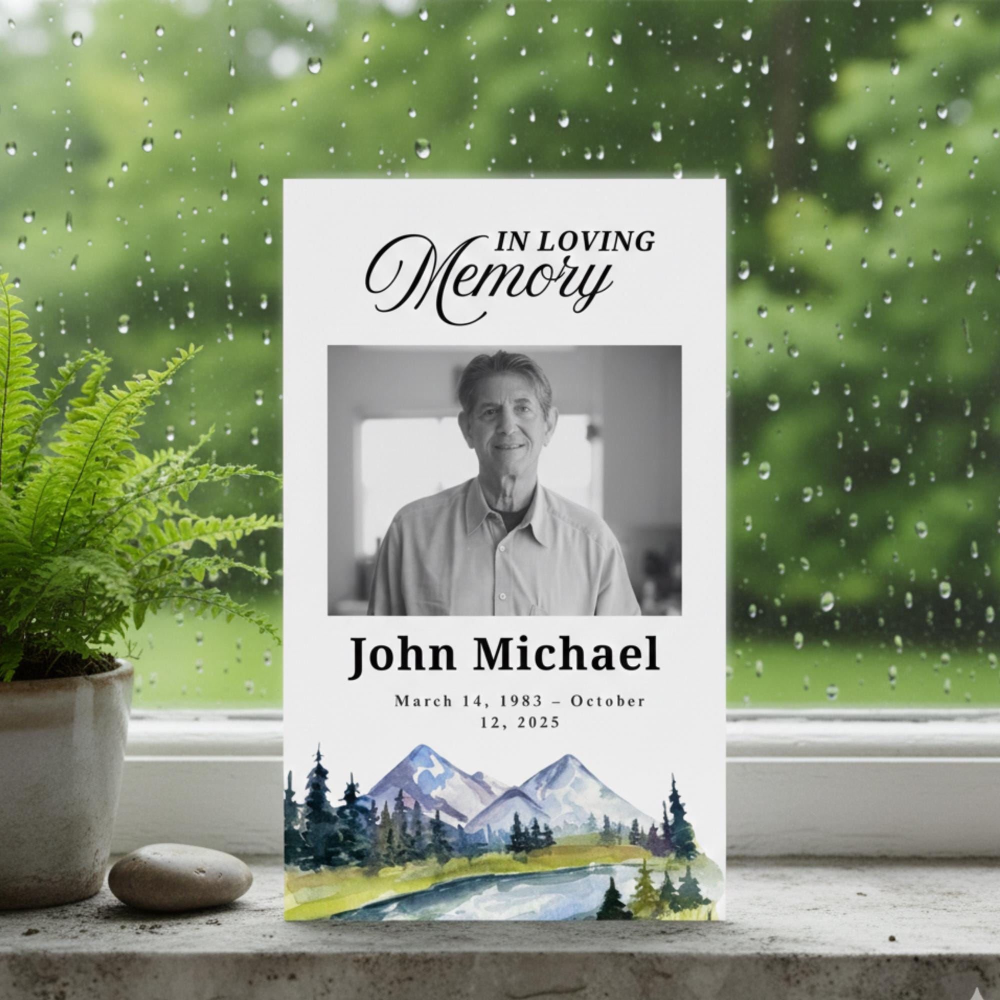 In Loving Memory Funeral Prayer Card Editable Template, Celebration of Life Template, Memorial Prayer Card, Printable Funeral Remembrance - Editable Memorial Canva Template