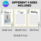 In Loving Memory Funeral Prayer Card Editable Template, Celebration of Life Template, Memorial Prayer Card, Printable Funeral Remembrance - Editable Memorial Canva Template
