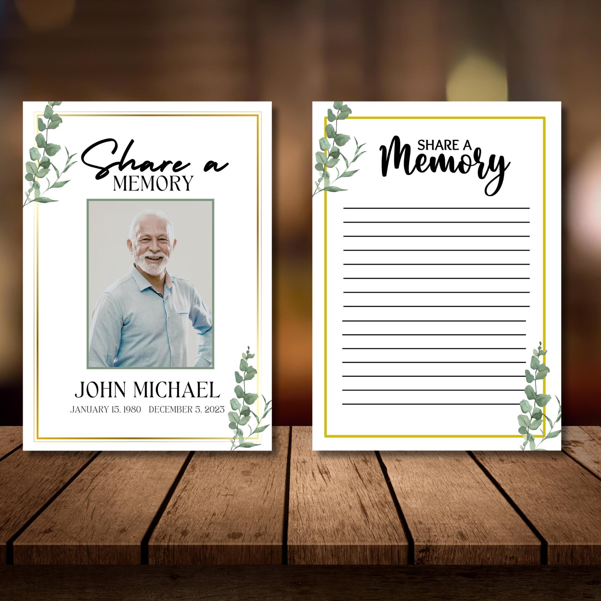 In Loving Memory Funeral Prayer Card Editable Template, Celebration of Life Template, Memorial Prayer Card, Printable Funeral Remembrance - Editable Memorial Canva Template