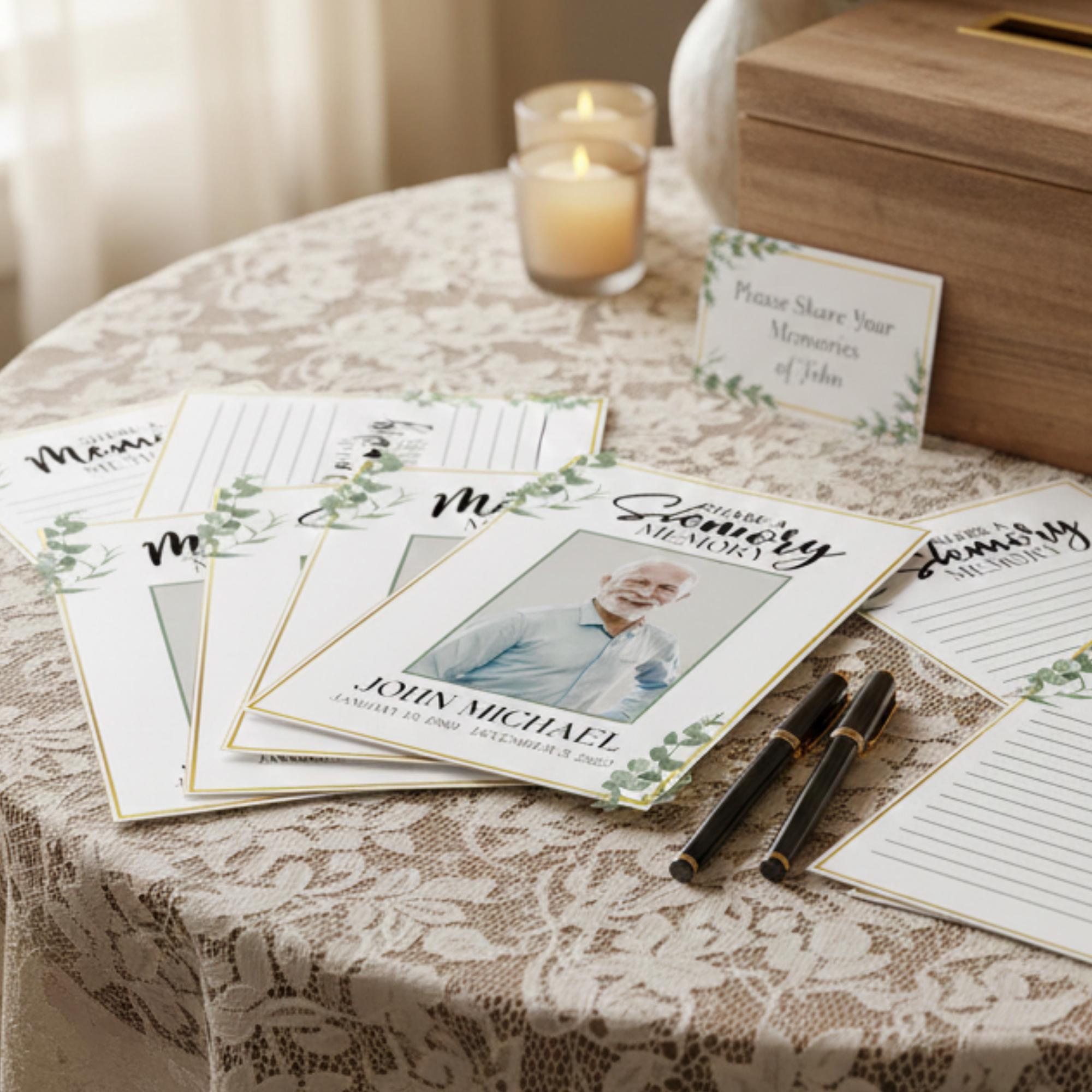In Loving Memory Funeral Prayer Card Editable Template, Celebration of Life Template, Memorial Prayer Card, Printable Funeral Remembrance - Editable Memorial Canva Template