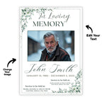 In Loving Memory Funeral Prayer Card Editable Template, Celebration of Life Template, Memorial Prayer Card, Printable Funeral Remembrance - Editable Memorial Canva Template