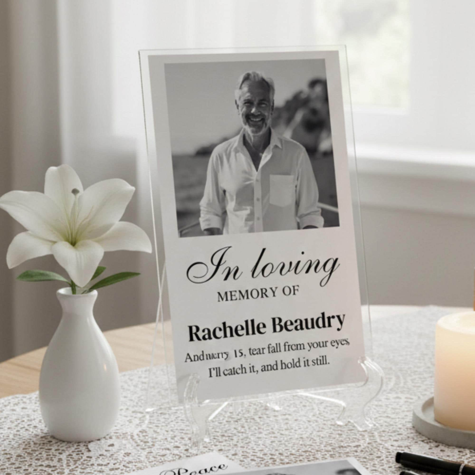 In Loving Memory Funeral Prayer Card Editable Template, Celebration of Life Template, Memorial Prayer Card, Printable Funeral Remembrance - Editable Memorial Canva Template