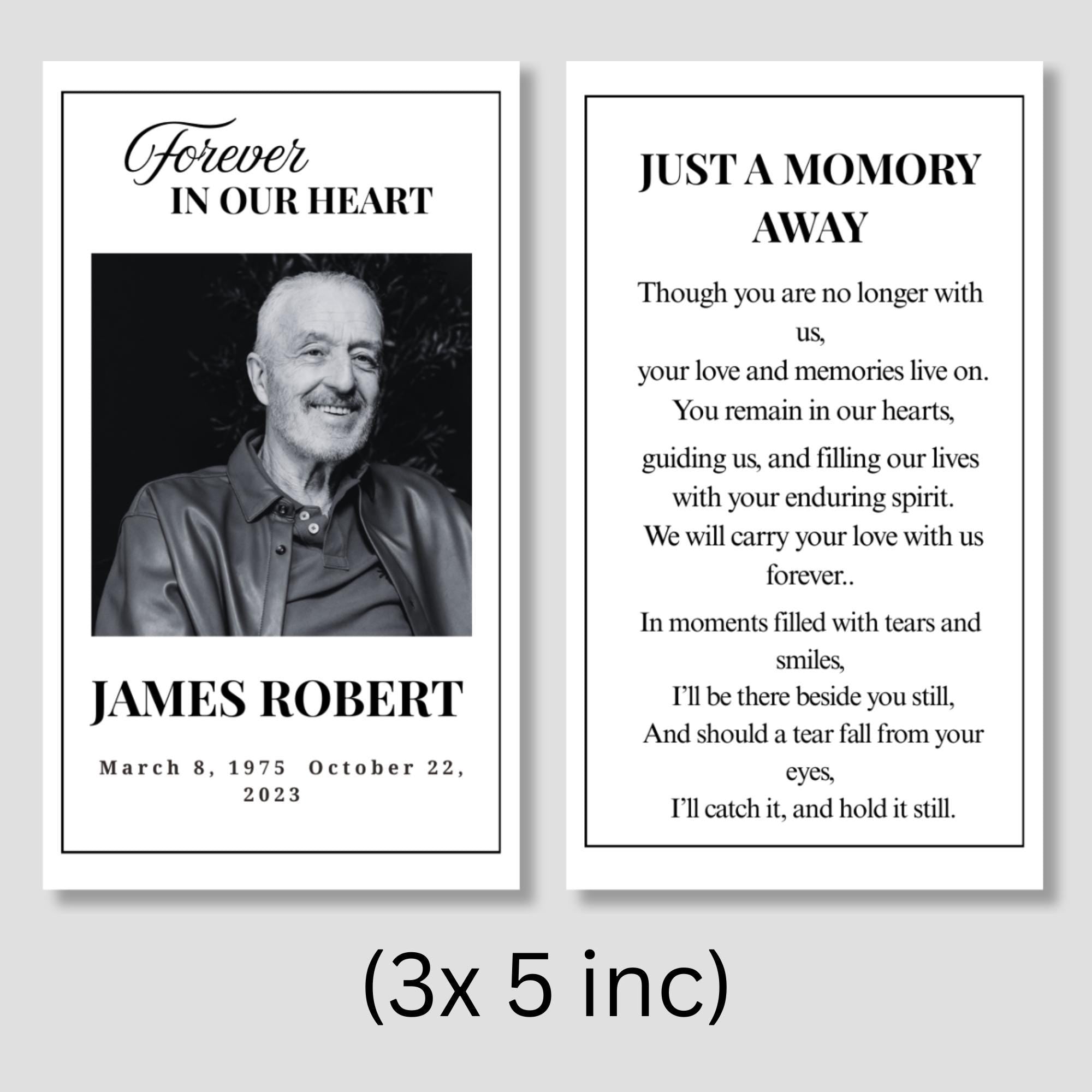 In Loving Memory Funeral Prayer Card Editable Template, Celebration of Life Template, Memorial Prayer Card, Printable Funeral Remembrance - Editable Memorial Canva Template