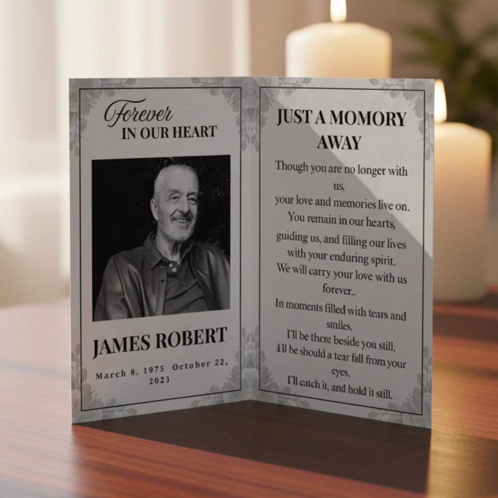 In Loving Memory Funeral Prayer Card Editable Template, Celebration of Life Template, Memorial Prayer Card, Printable Funeral Remembrance - Editable Memorial Canva Template