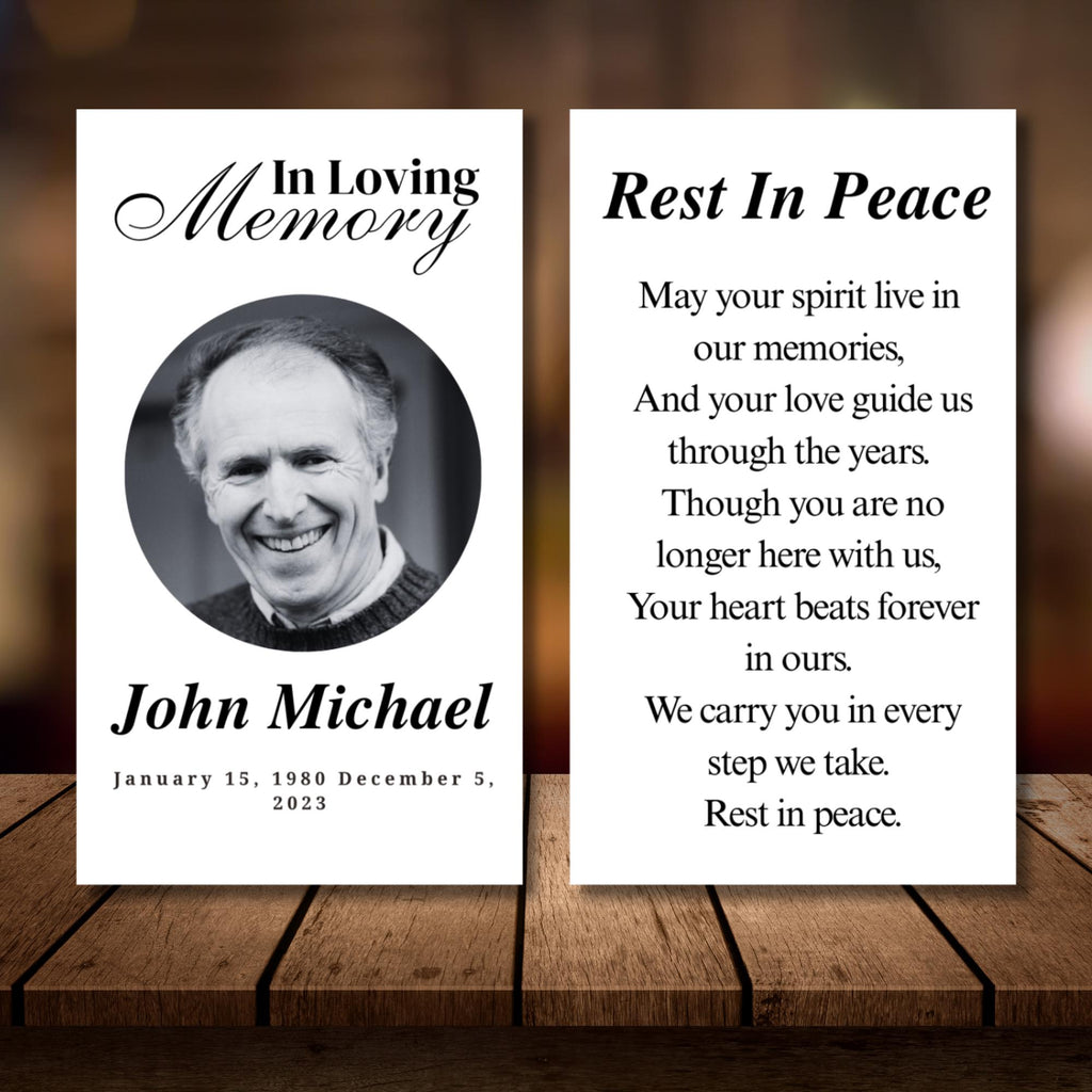 In Loving Memory Funeral Prayer Card Editable Template, Celebration of Life Template, Memorial Prayer Card, Printable Funeral Remembrance - Editable Memorial Canva Template