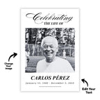 Celebrating The Life Of Prayer Card Template, Celebration of Life Template, Memorial Prayer Card, Printable Funeral Remembrance - Editable Memorial Canva Template